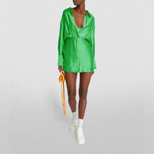 Gauge81 Devin Kelly Green Layered Button-Down Long Sleeve Mini Dress Size XS‎